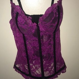 Purple spaghetti strapped lingerie